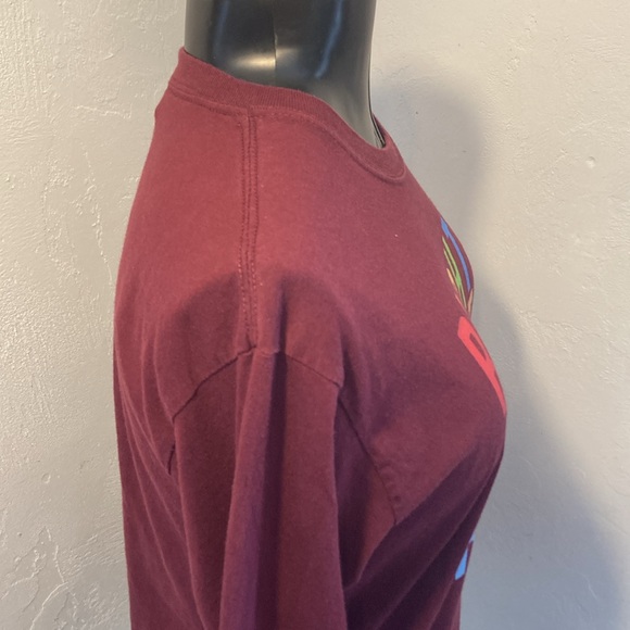 Gildan Ultra Cotton Maroon Graphic Rights Long Sleeve Teeshirt - Picture 11 of 13